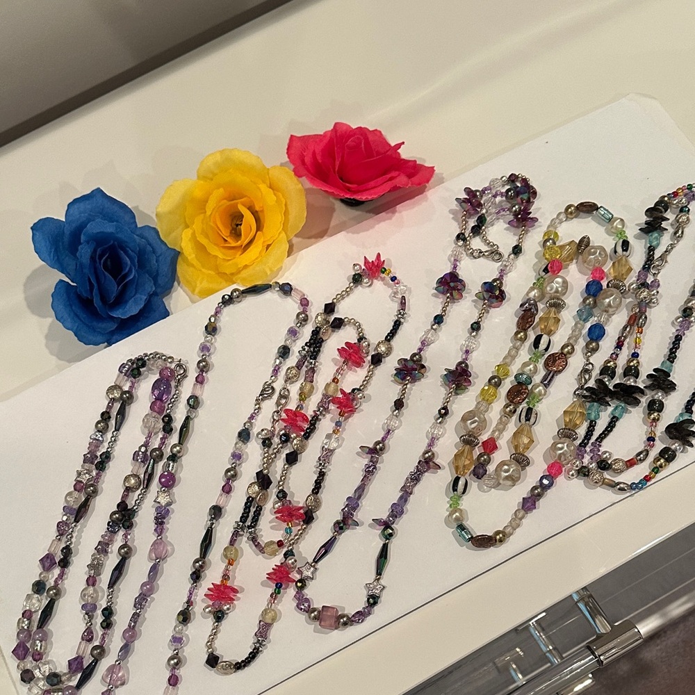 Colorful Beaded Necklaces Lot